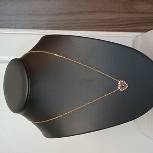 Gold toned fashion jewelry necklace letter "F"